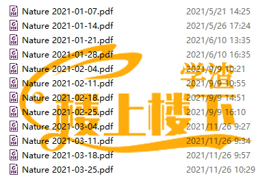 SCI期刊《Nature》自然期刊2021年合订本合集周刊高清无水印PDF 原版外刊